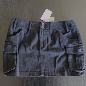 Edikted Black Low Rise Cargo Skirt